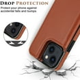 thumbnail image 3 of Allytech 2 in 1 Detachable Wallet Case for iPhone 15 Plus with Card Holder, [Large Capacity] PU Leather Magnetic Snap Kickstand Case Support Wireless Charging, Shockproof Anti-Drop Case, Brown, 3 of 9