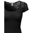 thumbnail image 3 of FashionOutfit Women's Lace Shoulder Short Sleeves Tops, 3 of 3