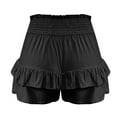 thumbnail image 5 of biudgviw Flowy Shorts for Women Smocked High Waisted Golf Tennis Shorts Ruffle Layered Boho Summer Beach Vacation Shorts, 5 of 6