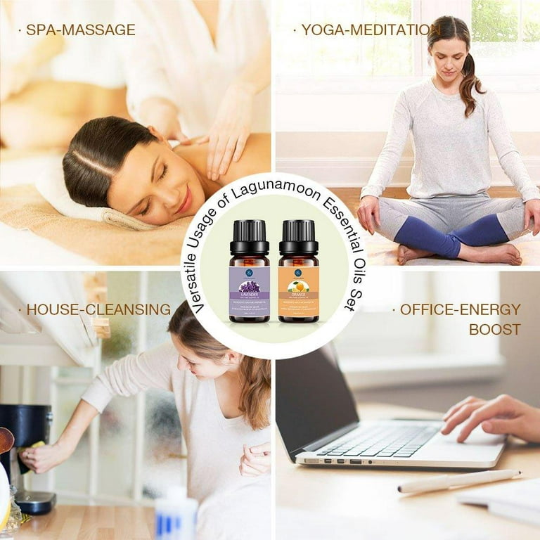 Laguna Moon Essential Oils Set - 20 Organic Oils (10ml) - Mindfulness  Meditation, Visualization and Affirmations