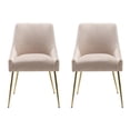 thumbnail image 6 of Costaelm Makala Velvet Accent Chair Mid Century Upholstered (Set of 2), Tan, 6 of 11