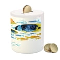thumbnail image 3 of Fish Piggy Bank, Vivid Underwater Wild Life Freshwater Tropical Animals Creatures Sea Theme Art, Ceramic Coin Bank Money Box for Cash Saving, 3.6" X 3.2", Multicolor, by Ambesonne, 3 of 4
