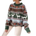 thumbnail image 3 of Jersey holgado de Navidad para mujer, suéter de alce, Tops informales de manga larga, jersey cálido, 3 of 4