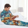 thumbnail image 6 of Naloa Artistic Starry Sky Cloud Dog Men’s Pajamas Set - Long Sleeve Button Down Sleep Shirt and Pajama Bottoms Sleepwear Set-Small, 6 of 7