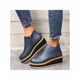 thumbnail image 4 of Daeful Ladies Casual Shoes Slip On Ankle Booties Platform Walking Shoe Driving Non-Slip Lightweight Wedge Blue 10, 4 of 9