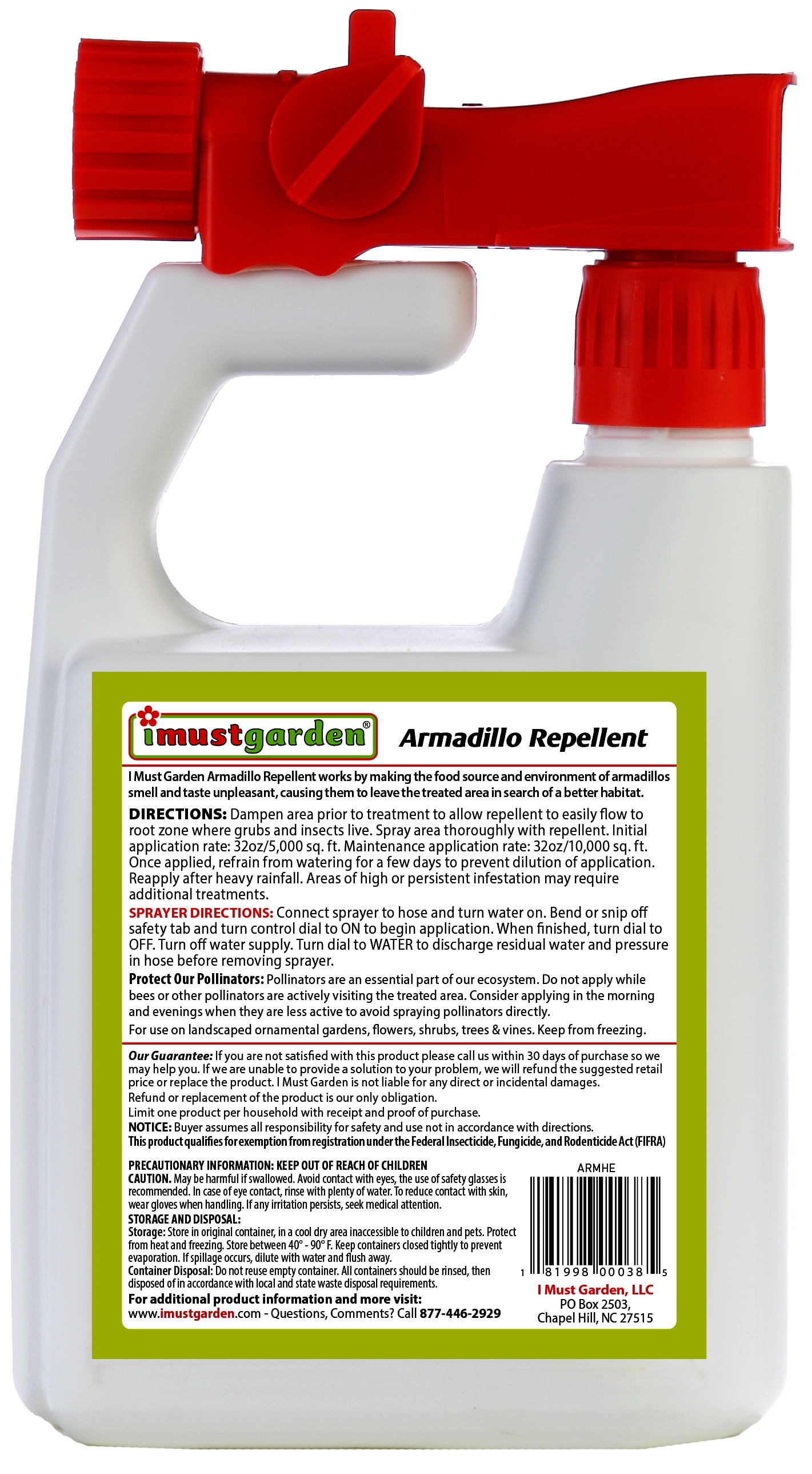 I Must Garden Armadillo Repellent: 32 oz Hose End Concentrate