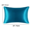 thumbnail image 6 of PiccoCasa Satin Pillowcases for Skin Set of 2, Zipper Closure Peacock Blue Queen, 6 of 7