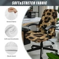 thumbnail image 6 of SEANATIVE Office Chair Cover Stretchable Computer Boss Chair Slipcover with Elastic Edge Removable Rotating Chair Cover Furniture Protector Covers for Office Chairs, L, Brown Leopard Print, 6 of 7