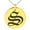 Gold, variant on Stainless Steel Letter S Initial Old English Monogram Engraved Small Medallion Circle Charm Pendant Necklace
