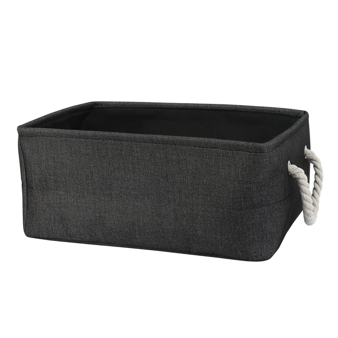 black fabric storage boxes