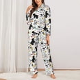 thumbnail image 2 of Honeii Funny Puppy print Women's Pajama Sets Long Sleeve Button Down Sleepwear Nightwear Soft Pjs Lounge Sets-XX-Large, 2 of 7
