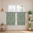 thumbnail image 2 of Dark Green Botanical Kitchen Curtains 54 Inch Length, Pastoral Elegant Spring Floral Tiers Curtains for Bathroom Bedroom Cafe, Light Filtering Small Window Treatment Short Drapes 2 Panels 42"Wx54"L, 2 of 8