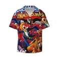 thumbnail image 2 of Lsque Scooby-Doo print Men's Cuban Collar Short Sleeve Shirt Summer Beachwear Casual Button Down Fashionable Vacation Leisure Shirt-Large, 2 of 7