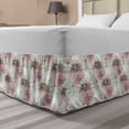 thumbnail image 1 of Floral Bed Skirt, Close Up Scene of Sketchy Pencil Drawn Like Blossoms Endemic Flowers Garden, Elastic Bedskirt Dust Ruffle Wrap Around for Bedding Decor, 4 Sizes, White Multicolor, by Ambesonne, 1 of 2