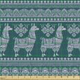 thumbnail image 2 of Ethnic Fabric by the Yard, Alpaca Llama South American Ornaments Animal Art Pattern, Upholstery Fabric for Dining Chairs Home Decor Accents, Dark Teal Pastel Purple by Ambesonne, 2 of 5