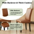 thumbnail image 5 of VECELO Set of 2 Dining Chairs, Upholstered PU Leather Dining Room Chair with High Back, Modern Parsons Chair for Kitchen, Brown, 5 of 12