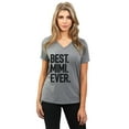 thumbnail image 2 of Best Mimi Ever Women's Fashion Relaxed V-Neck T-Shirt Tee Heather Grey Small, 2 of 3