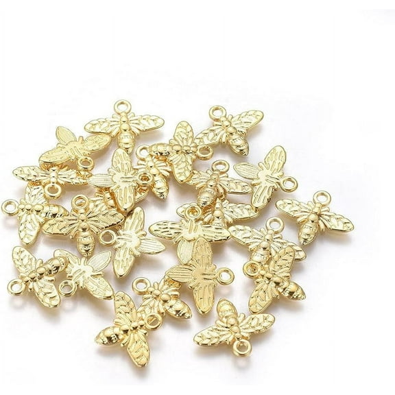 100 Pcs Bee Charms Pendant Tibetan Style Alloy Pendants Jewelry Making Charms Metal Charms Pendant Pendant Ornament for Women DIY Necklace Bracelet Earring Jewelry Craft Making