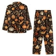 thumbnail image 3 of DISNIMO Pumpkin Print Womens Pajama Set Button Down 2 Piece Pj Lounge Sets Long Sleeve V Neck Sleepwear with Long Pants Thanksgiving Day Oversized Loungewear Nightwear, XS, 3 of 7