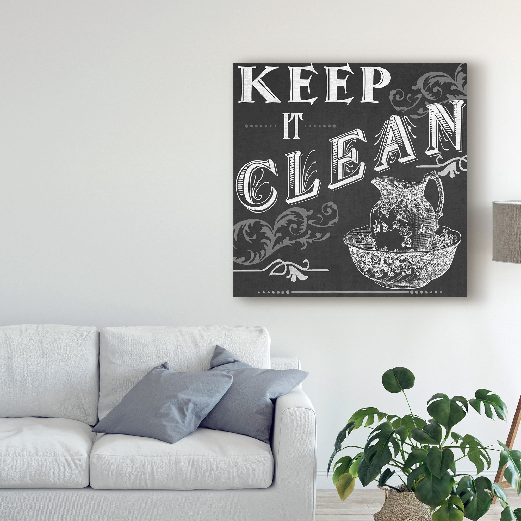 Trademark Fine Art 'Chalkboard Bath Signs IV' Canvas Art by June Erica Vess