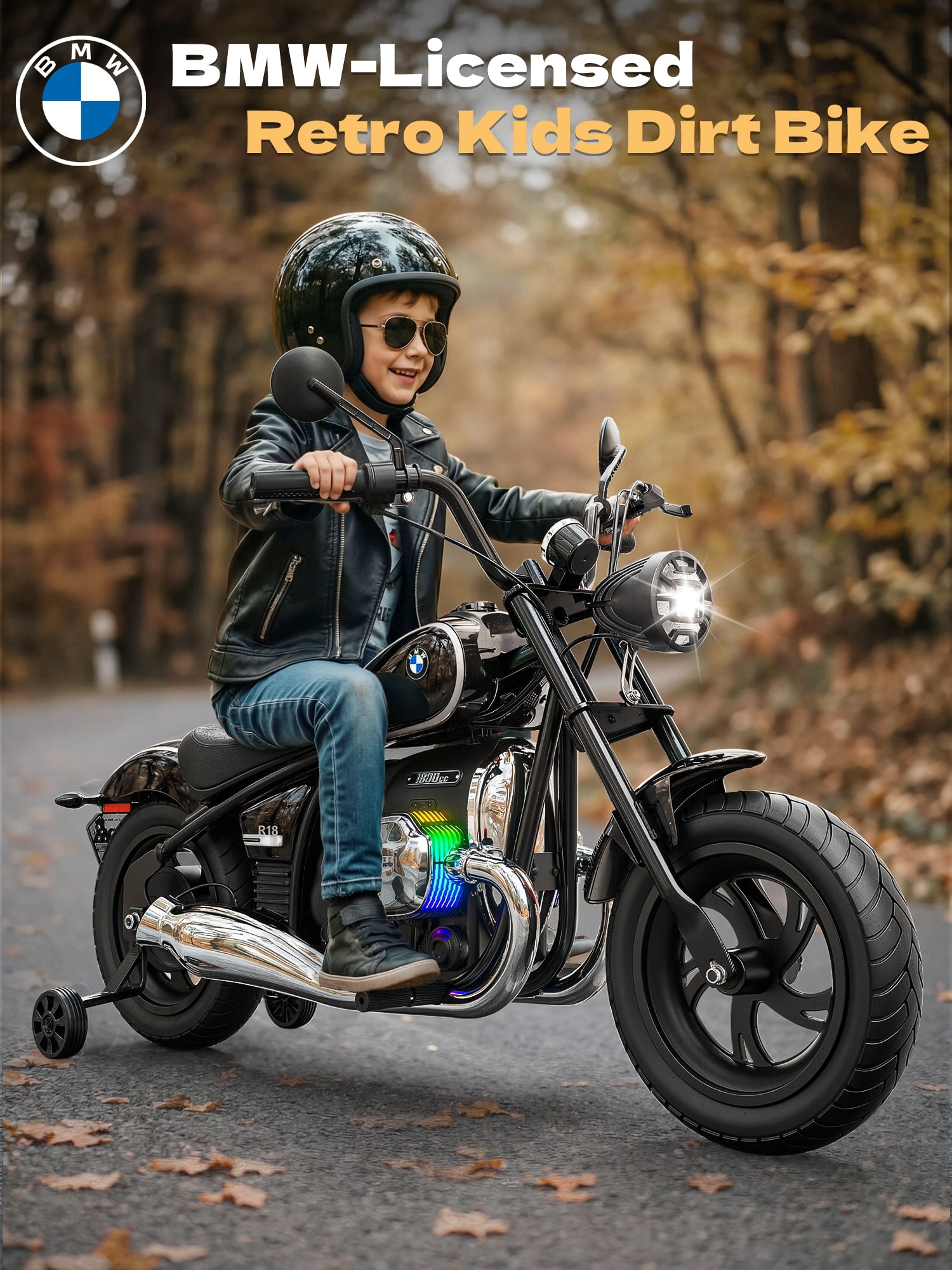 TOKTOO BMW Licensed 24V Electric Dirt Bike for Big Kid, Electric Motorcycle for Kid Age 8-12Y, 200W Power Motor Ride on Toy, Max 13.05MPH&12 Miles Long-Range, Twist-Grip Throttle, Lights&Music, Black