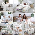 thumbnail image 6 of Easter Queen Size Comforter Set, Watercolors Rabbits Flowers Eucalyptus Leaves Plants Bedding for All Seasons, 4 Pcs Bed Set, 1Quiltcover (90"x92") ,1Sheet(94"x116"), 2Pillowcases (30"x20"), 6 of 9