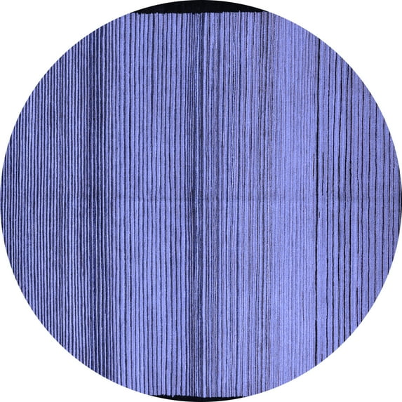 Ahgly Company Machine Washable Indoor Round Abstract Blue Modern Area Rugs, 3' Round