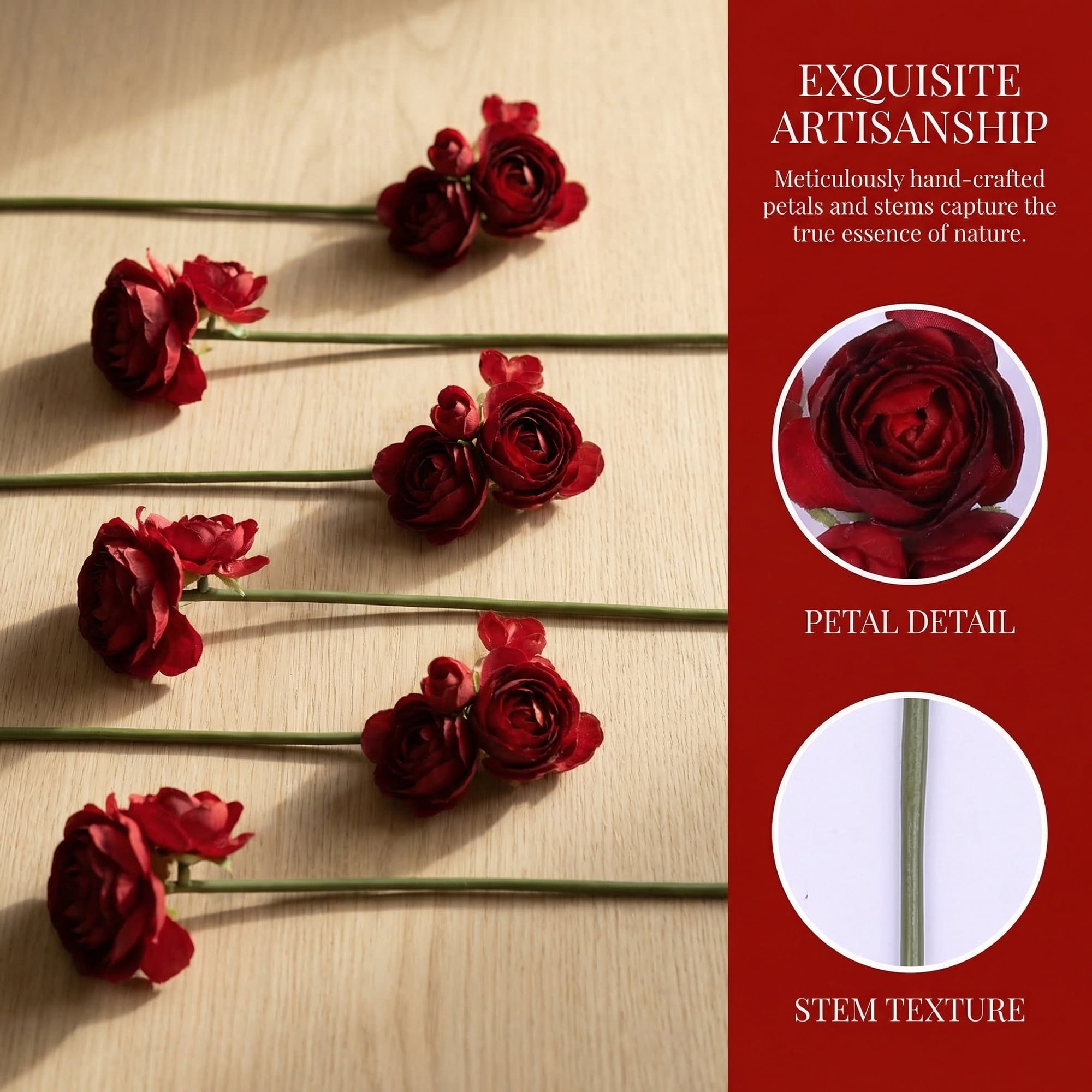 Unique Bargains 12Pcs Artificial Flower Bouquet Faux Berry Greenery Stems Dark Red 10"