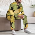thumbnail image 7 of Fotbe Bee honey Pattern Long Sleeve Pajama Set for Men,Sleepwear Set,2-piece Loungewear Set,Soft PJs Comfy Nightwear with Pockets-, 7 of 7