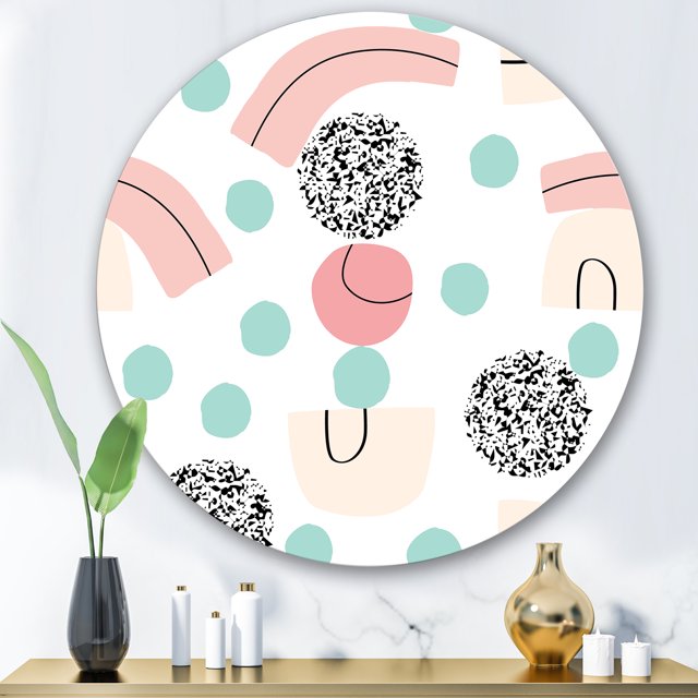 Designart - Organic and Elements In Pastel Tones - Modern Metal Circle Wall Art