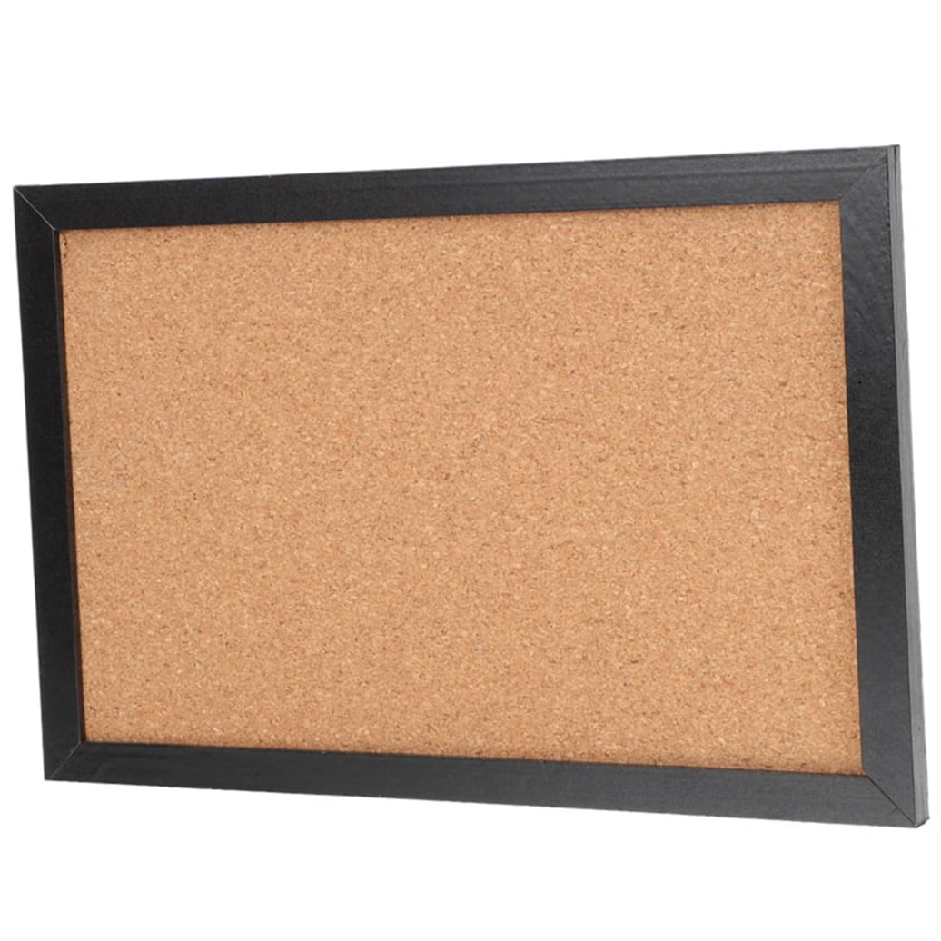 UPKOCH Cork Board Small Message School Decor Wall-mounted Desktop 40X30CM Black Wood Office
