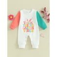 thumbnail image 3 of Jxzom My First Easter Baby Boy Girl Outfit Thick Thighs Easter Vibes Jumpsuit Romper 0 3 6 12 18 Months Newborn Easter Clothes, 3 of 8