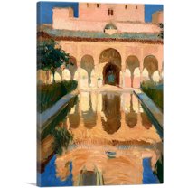 ARTCANVAS Hall of the Ambassadors - Alhambra - Granada 1909 Canvas Art Print by Joaquin Sorolla y Bastida - Size: 18" x 12" (1.50" Deep)