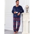 thumbnail image 5 of MINTREUS Mens Flannel Pajamas Set 2 Piece Long Sleeve Pjs Pijama Fleece Winter Henley Neck Lounge Sets Sleepwear with Pockets, 5 of 9