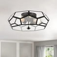 thumbnail image 1 of Vanity Art 3 Light 15.75 Inches Unique Statement Geometric Flush Mount Lighting | Modern Hanging Ceiling Lights Fixtures for Dining Room Living Room Bed Room Kitchen SYBG3103-BK, 1 of 8