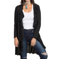thumbnail image 1 of Women Ruffle Open Front Solid Color Long Sleeve Cardigan Top, 1 of 7