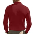 thumbnail image 5 of Kaemgyyd Men's Casual Shirts Classic Button Basic Long Sleeve Tops Trendy Solid Color Collar Stylish Golf Tees, 5 of 5