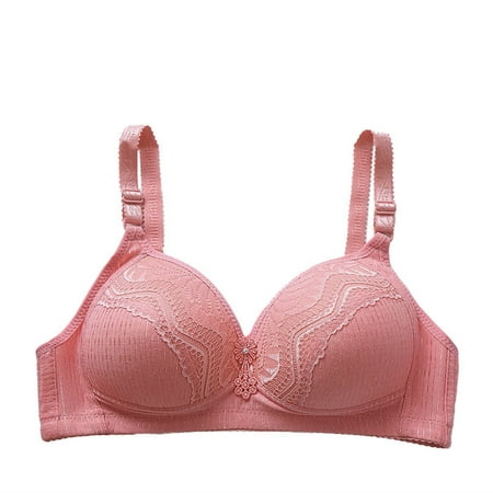 

Qcmgmg Women s Lace Comfort Push Up Minimizer Bras Support Full-Coverage Wireless Bra M