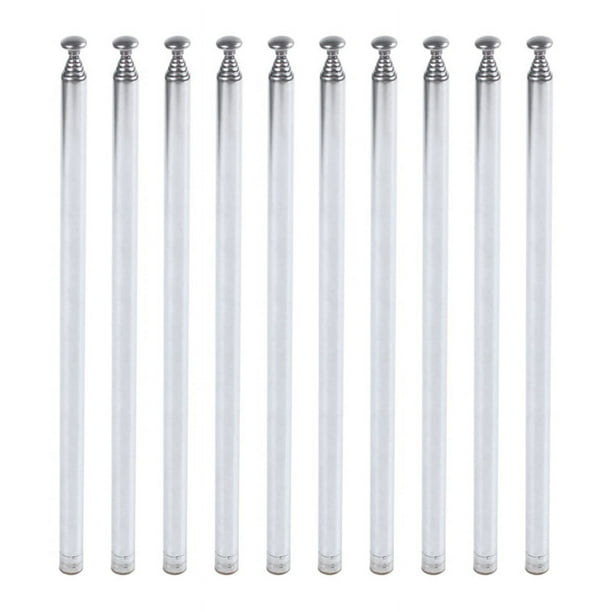 10piezas 96 cm Longitud Antena TV Radio AM FM de Acero Inoxidable Telescopica de 7 Secciones