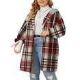 thumbnail image 7 of Cuteduck Women Plus Size Plaid Hooded Button Up Shirt Fall Shacket Long Sleeve Lightweight Fashion Coat 1X-4X, 7 of 7