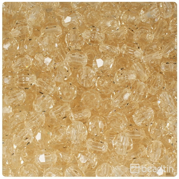 BeadTin Champagne Transparent 8mm Faceted Round Craft Beads (450pcs)