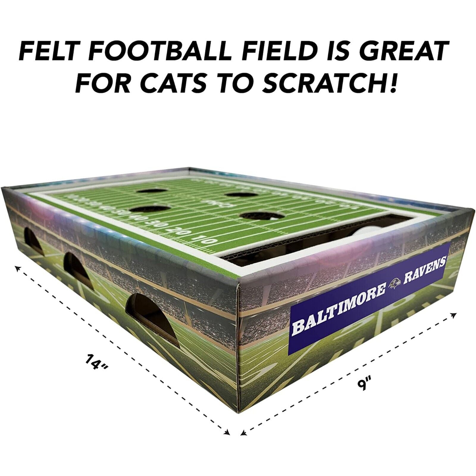 Pets First NFL Baltimore Ravens Cat Scratcher Box Football Field Designed Cat Scratcher & Lounge