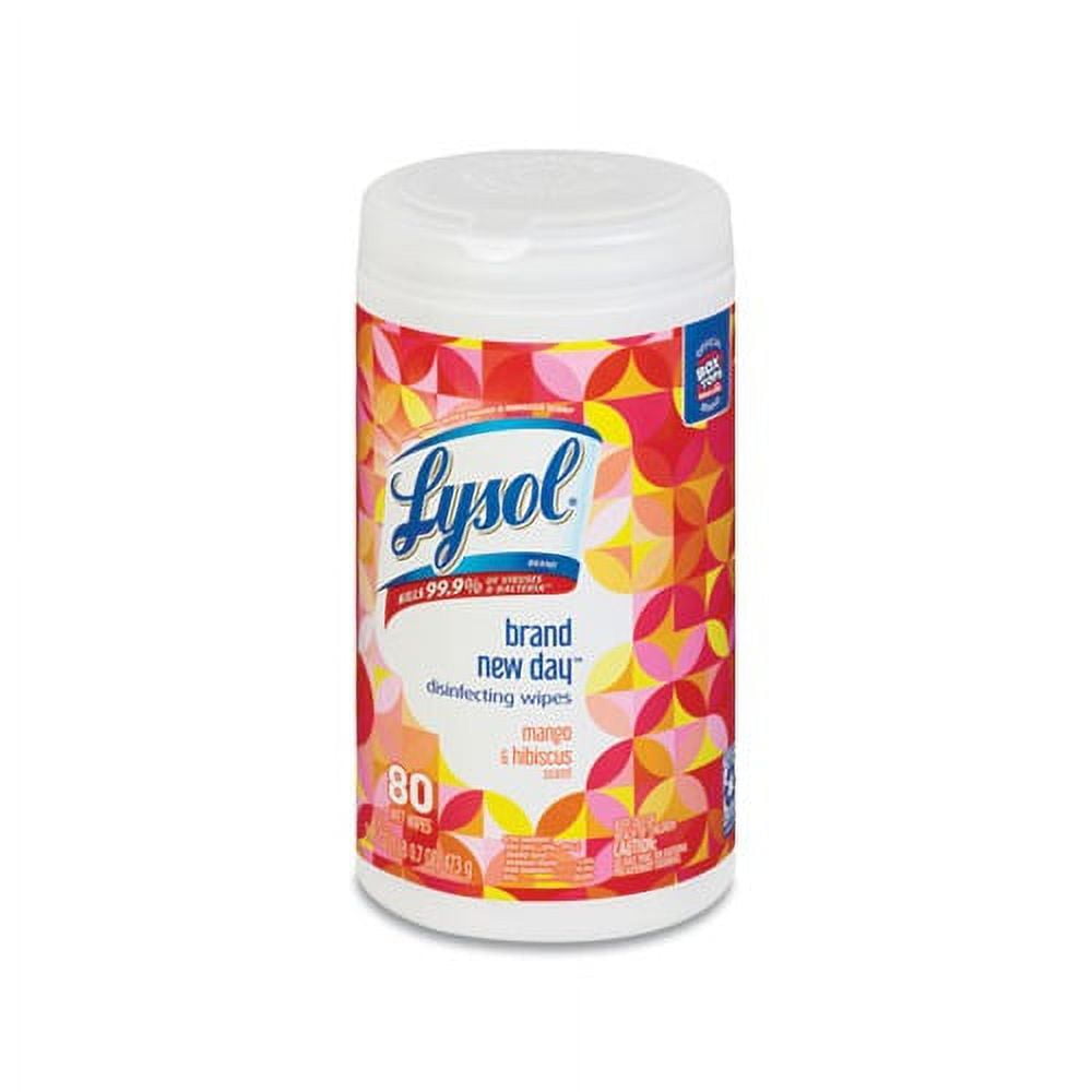 Disinfecting Wipes 7 x 7.25, Mango and Hibiscus, 80 Wipes/Canister, 6 Canisters/Carton