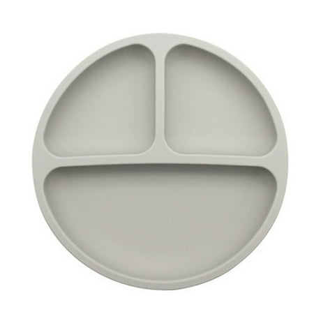 

Self Feeding Plate for Toddlers Babies with Suction 3 Divided Deep Section Microwave Dishwasher Safety Silicone Material