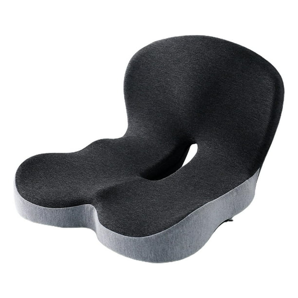 Cojín de silla transpirable con almohadilla integrada para el respaldo y el coxis. Gris multicolor