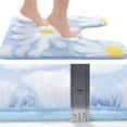thumbnail image 4 of EVNELE Toilet Rugs U Shaped, Blue Toilet Mat Cute Daisy Contour Bath Rug, Thick Soft Machine Washable Toilet Carpet, Non Slip Bathroom Floor Mats Super Absorbent Microfiber Bath Rugs, 20"x24", 4 of 6