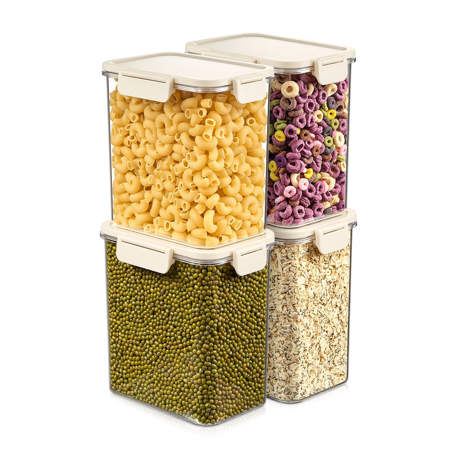 Sorbus 4-Pack Clear Medium Tall Rectangle Food Storage Containers with Lids, Stackable