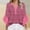 Hot Pink, variant on Drovellove Women's Casual 3/4 Sleeve Crew Neck T-Shirt - Soft Solid Color Top for Street Style, Party, or Office