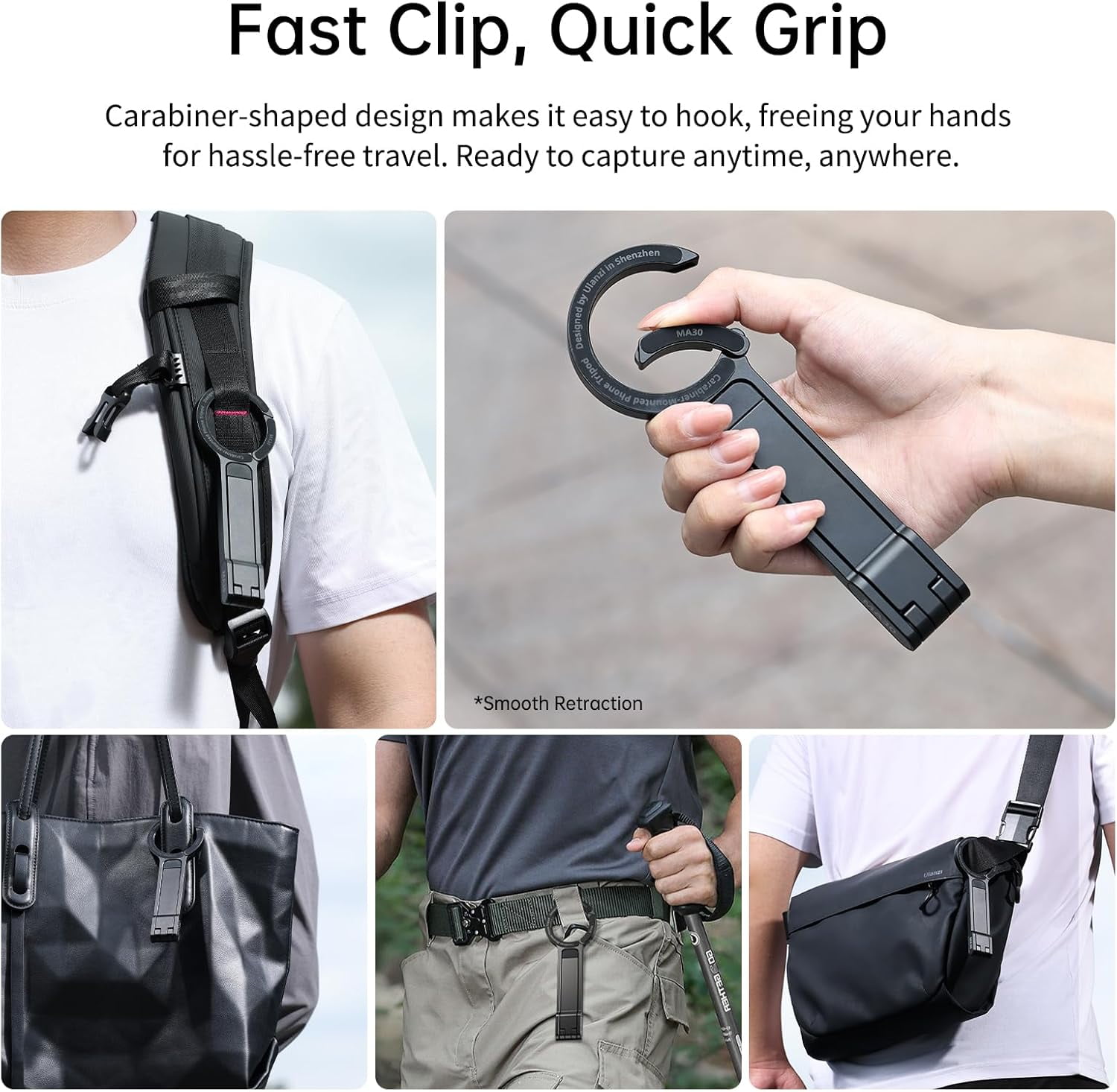 ULANZI MA30 Magnetic Phone Tripod Aluminium Foldable Pocket Stand for iPhone