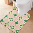 thumbnail image 2 of Yayeee Bath Rug for Bathroom Floor Non Slip Rectangle Fluffy Soft Absorbent Mat, 16"x24", Green Symmetrical Stars, 2 of 7